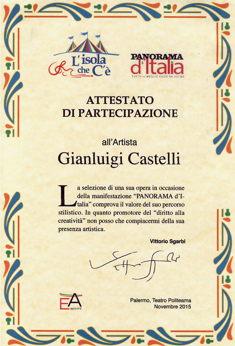 attestato di Sgarbi x Panorama d'Italia